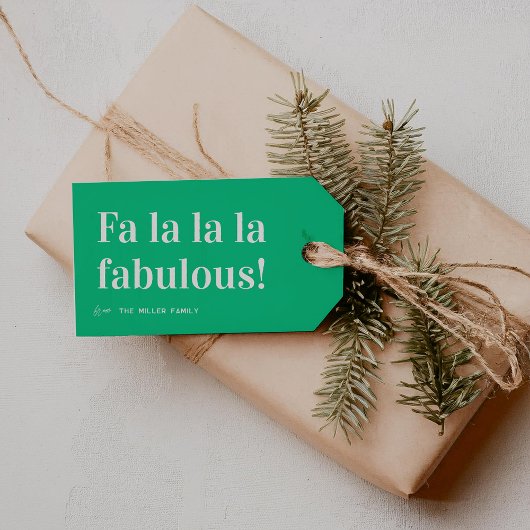 Étiquettes-cadeau Festif Noël "Fa La La Fabulous"