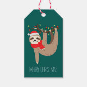 Étiquettes-cadeau Festif Noël Sloth Personnalisé (Devant)