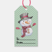Étiquettes-cadeau Festif Noël Snowman (Devant)