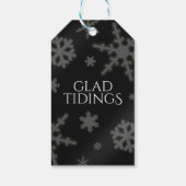 Étiquettes-cadeau Festif Red Foil Snowflakes Nom du monogramme (Dos)