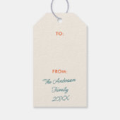 Étiquettes-cadeau Festif Rétro Noël Light Strand Motif (Dos)