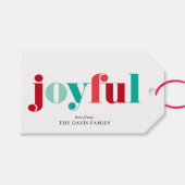 Étiquettes-cadeau Festif Rouge et Vert "Joyeux" Noël (Devant (Horizontal))