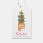 Étiquettes-cadeau Festif Rustique Boho Bow Scandi Arbre de Noël (Devant)