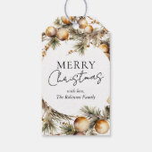 Étiquettes-cadeau Festive Aquarelle Or Folithe Noël (Dos)