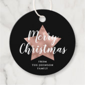 Étiquettes Cadeau Festive Black Star Joyeux Noël (Devant)