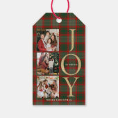 Étiquettes-cadeau Festive Buffalo Plaid 3 Photos collage Noël (Devant)