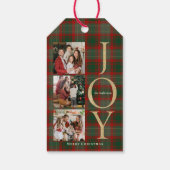 Étiquettes-cadeau Festive Buffalo Plaid 3 Photos collage Noël (Dos)