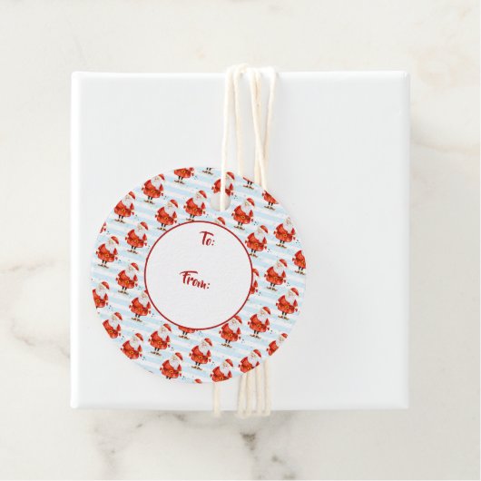 Étiquettes Cadeau Festive Cute Santa Claus (En situation)