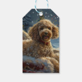 Étiquettes-cadeau Festive de Noël du chien de caniche (Dos)