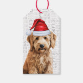 Étiquettes-cadeau Festive Goldendoodle Fête de Noël chien (Devant)