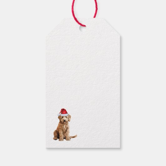 Étiquettes-cadeau Festive Goldendoodle Fête de Noël chien (Dos)