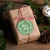 Étiquettes Cadeau Festive Love & Joy Happy Holidays Personnalisé