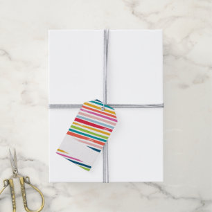 Étiquettes-cadeau FESTIVE moderne coloré gras brossé stripe