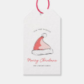 Étiquettes-cadeau Festive moderne Santas Casquette Joyeux Noël (Devant)