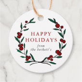 Étiquettes Cadeau Festive Wreath Noël (Devant)