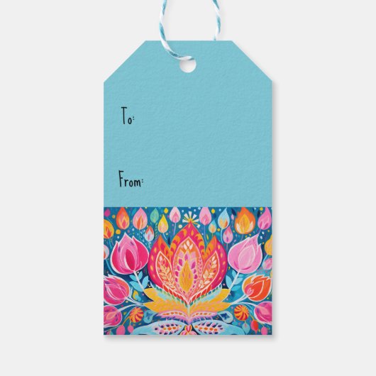 Étiquettes-cadeau Festivist Diwali Salutations (Dos)