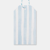 Étiquettes-cadeau Fête bébé ours à rayures bleues  (Dos)