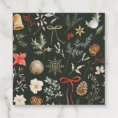 Étiquettes Cadeau Fête botanique de Noël d'hiver (Dos)