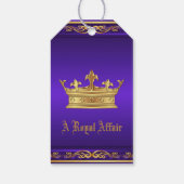 Étiquettes-cadeau Fête Couronne Royale Or Violet (Dos)