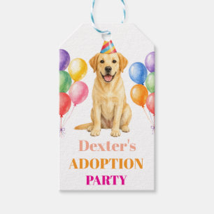 Étiquettes-cadeau Fête d'adoption Jour de surprise Labrador Chien An