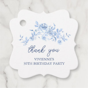 Étiquettes Cadeau Fête d'anniversaire 30 ans personnalisée Dusty Blu