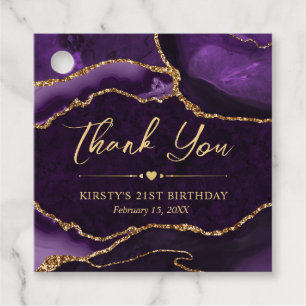 Étiquettes Cadeau Fête d'anniversaire à l'agate fausse brillant viol
