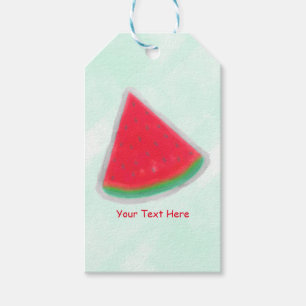 Étiquettes-cadeau Fête d'anniversaire à l'aquarelle de pastèque Fave