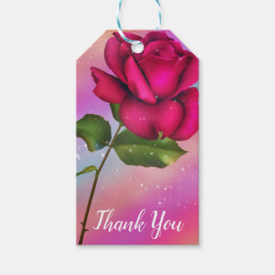 Étiquettes-cadeau Fête d'anniversaire arc-en-ciel rose pastel étince
