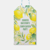 Étiquettes-cadeau Fête d'anniversaire avec motif de citron à l'aquar (Devant)