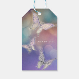 Étiquettes-cadeau Fête d'anniversaire chic papillons pastel printemp
