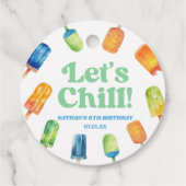 Étiquettes Cadeau Fête d'anniversaire Chill Blue Retro Popsicle (Dos)