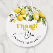 Étiquettes Cadeau Fête d'anniversaire citron agrumes merci (Devant)