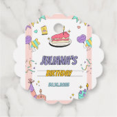 Étiquettes Cadeau Fête d'anniversaire colorée (Dos)