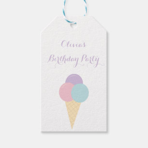 Étiquettes-cadeau Fête d'anniversaire colorée Scoop Pastel à la crèm