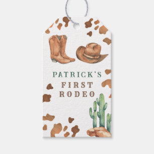Étiquettes-cadeau Fête d'anniversaire Cowboy Western Premier Rodéo