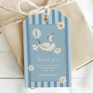 Étiquettes-cadeau Fête d'anniversaire de 1 an de Silly Goose Daisy B
