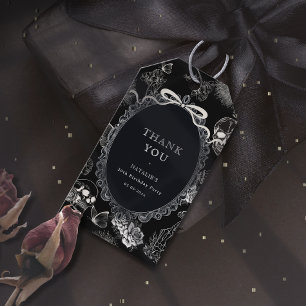 Étiquettes-cadeau Fête d'anniversaire de 30 ans Crâne Floral Ruban N