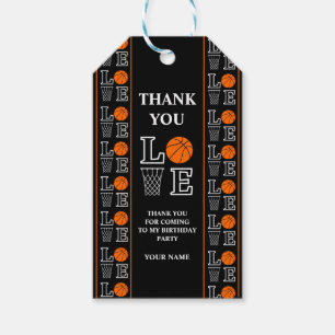 Étiquettes-cadeau Fête d'anniversaire de basket-ball, Joueur de bask