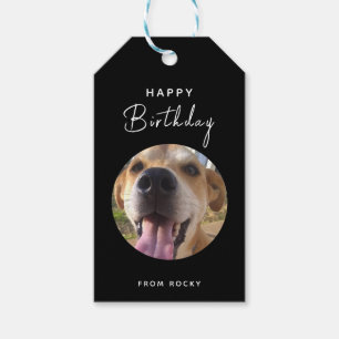 Étiquettes-cadeau Fête d'anniversaire de chien Photo personnalisée p