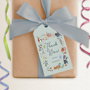 Étiquettes-cadeau Fête d'anniversaire de chiot bleu Let's Pawty Blue