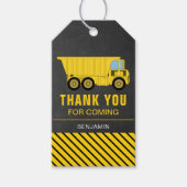 Étiquettes-cadeau Fête d'anniversaire de construction de camion Favo (Devant)