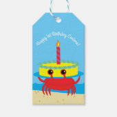 Étiquettes-cadeau Fête d'anniversaire de Crab Beach (Devant)