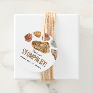 Étiquettes Cadeau Fête d'anniversaire de dinosaure Fossil