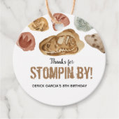 Étiquettes Cadeau Fête d'anniversaire de dinosaure Fossil (Devant)