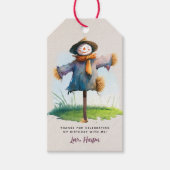 Étiquettes-cadeau Fête d'anniversaire de ferme Scarecrow Favoriser l (Devant)