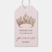 Étiquettes-cadeau Fête d'anniversaire de fille Couronne de Princesse (Devant)
