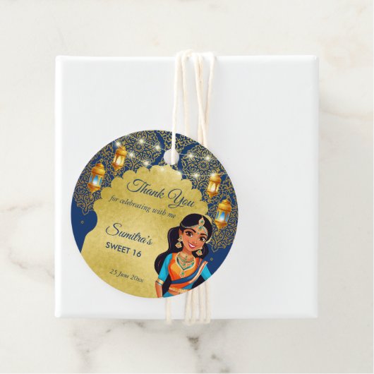 Étiquettes Cadeau Fête d'anniversaire de filles à l'indienne merci d (En situation)