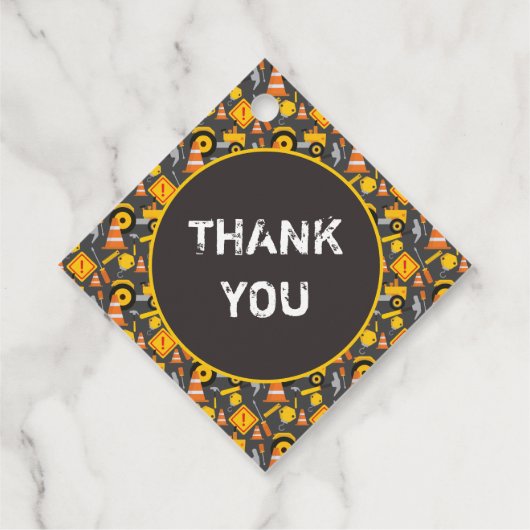 Étiquettes Cadeau Fête d'anniversaire de la construction (Dos)