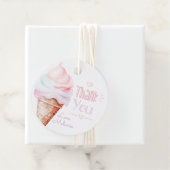 Étiquettes Cadeau Fête d'anniversaire de la crème glacée merci (En situation)