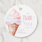Étiquettes Cadeau Fête d'anniversaire de la crème glacée merci (Devant)